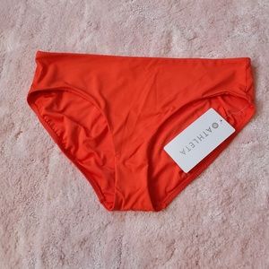 NWT fiery red Athleta clean full bottom swim bikini, size L